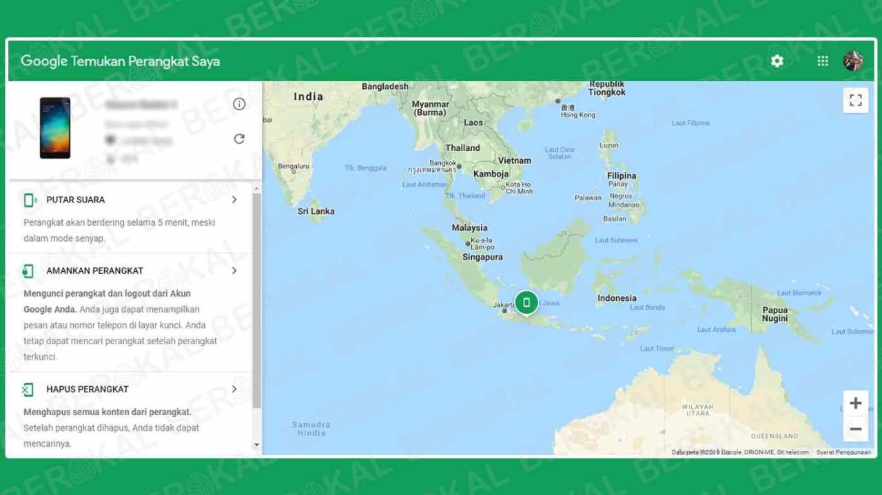 Cara melacak hp yang hilang