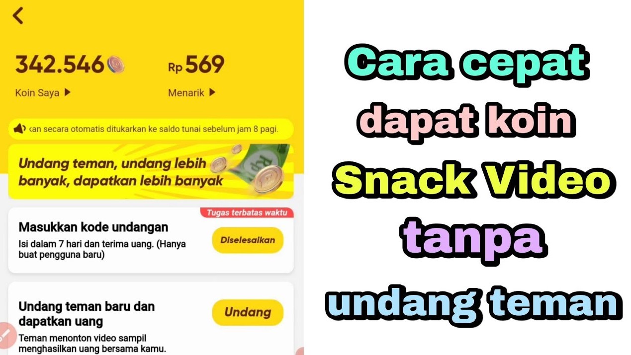 Cara menarik uang di snack video