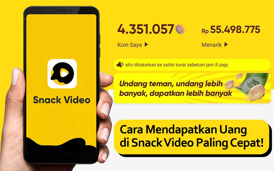 Cara menarik uang di snack video