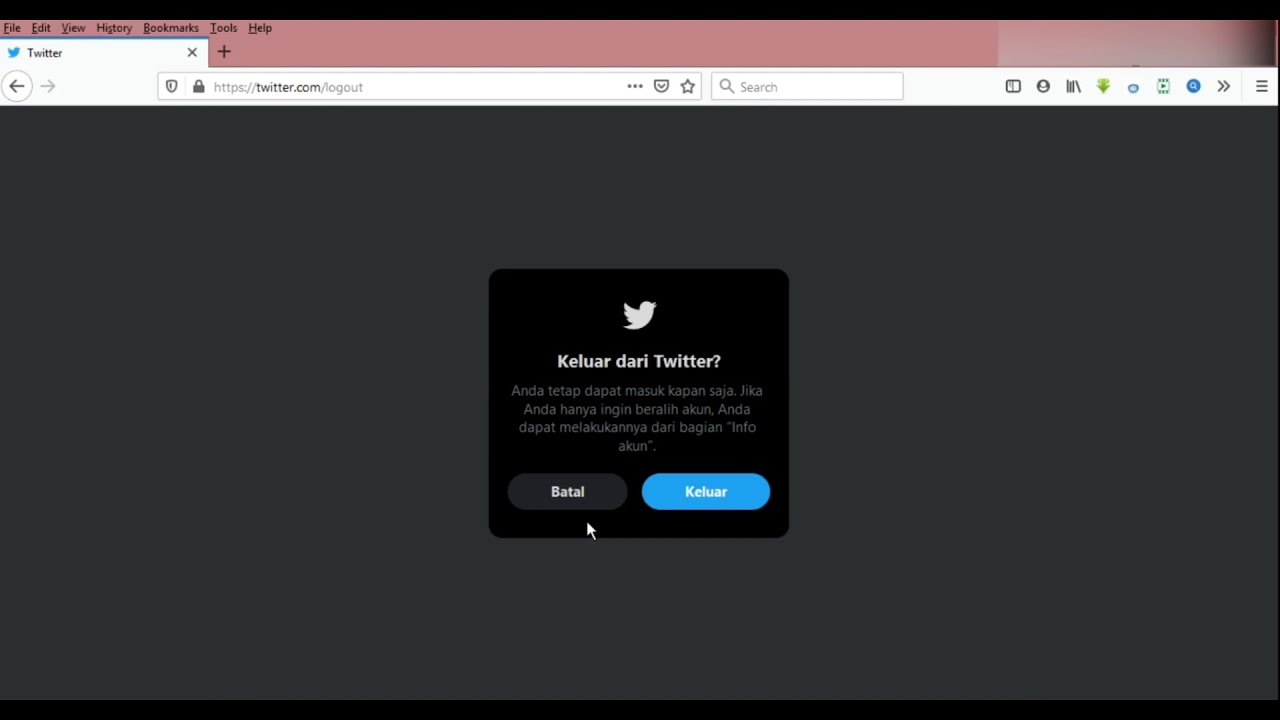 Cara logout twitter