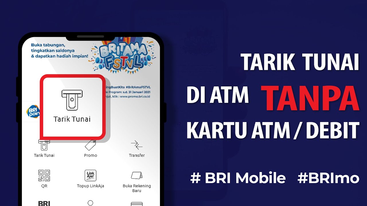 Cara tarik tunai tanpa kartu atm bri